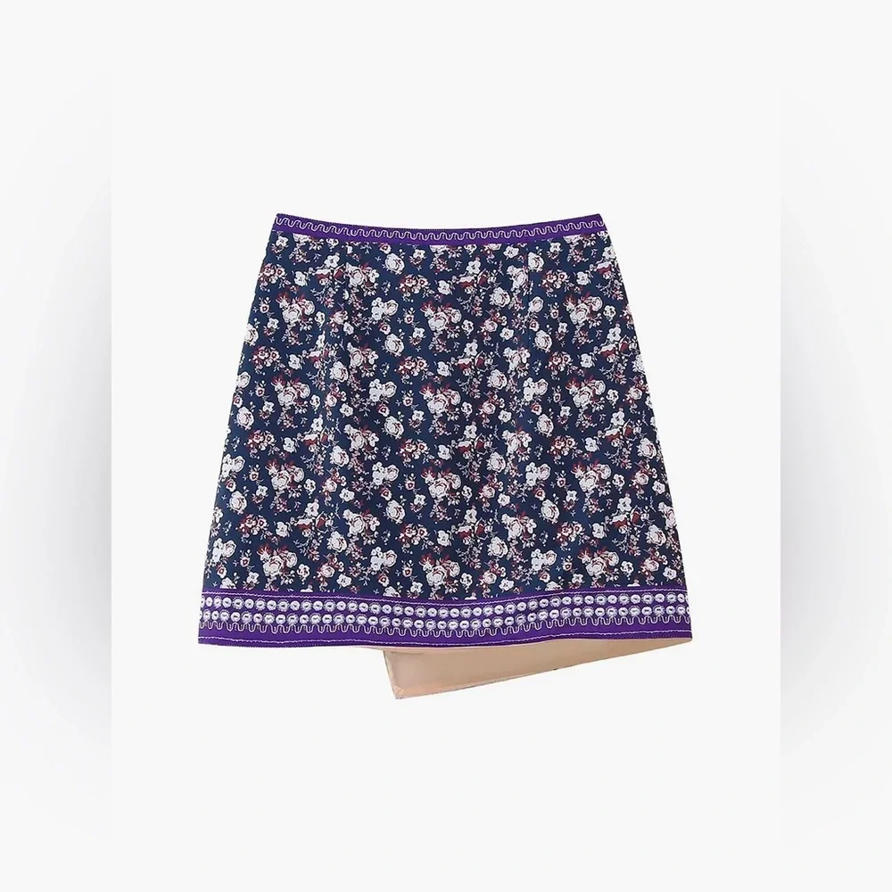 Asymmetric Floral Printed Mini Skirt CC10 size S - Picture 4 of 5